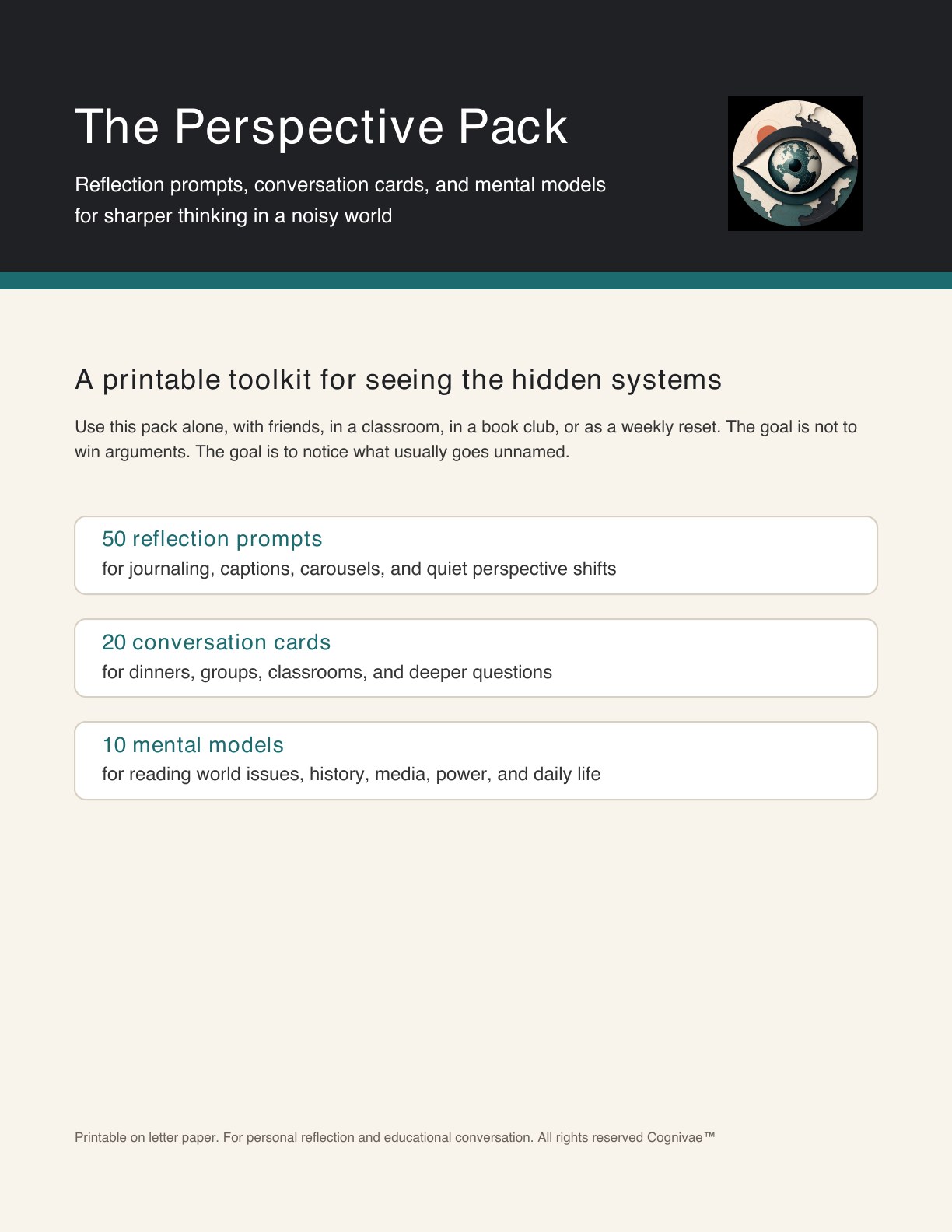 Perspective Pack preview page 1: cover and toolkit overview